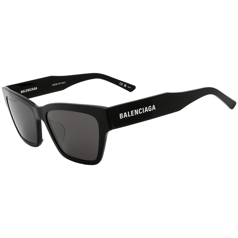 BALENCIAGA バレンシアガ BB0307SA ロゴ サングラス ブラック Balenciaga Grey Square Ladies Sunglasses BB0307SA 001 56