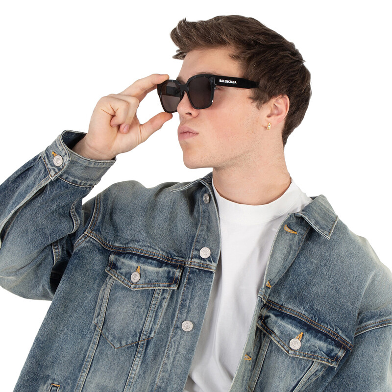 Balenciaga Grey Square Unisex Sunglasses BB0215SA 001 56  display picture 2