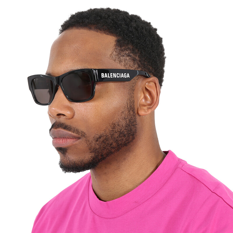 Balenciaga Grey Square Unisex Sunglasses BB0262SA 001 56 
