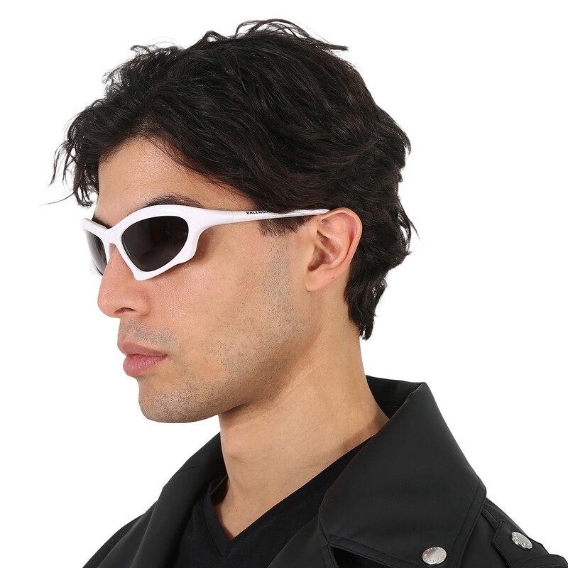 バレンシアガ グレーBatスクエアサングラス BB0229S ミラーレンズ Balenciaga Grey Wrap Men's Sunglasses BB0229S 004 59 889652391427