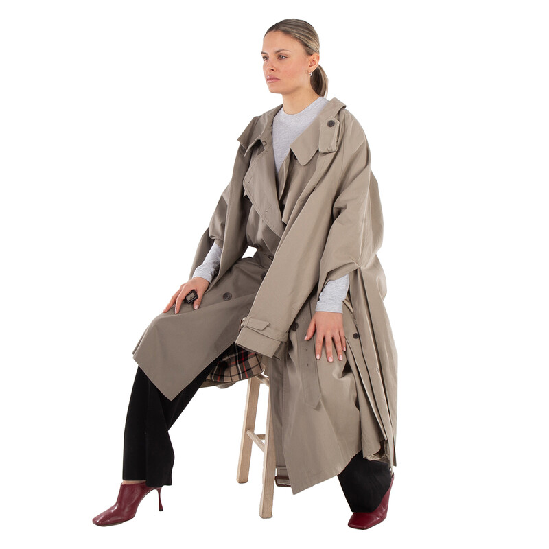 Balenciaga Ladies Beige Double Sleeve Trench Coat, Brand Size XX