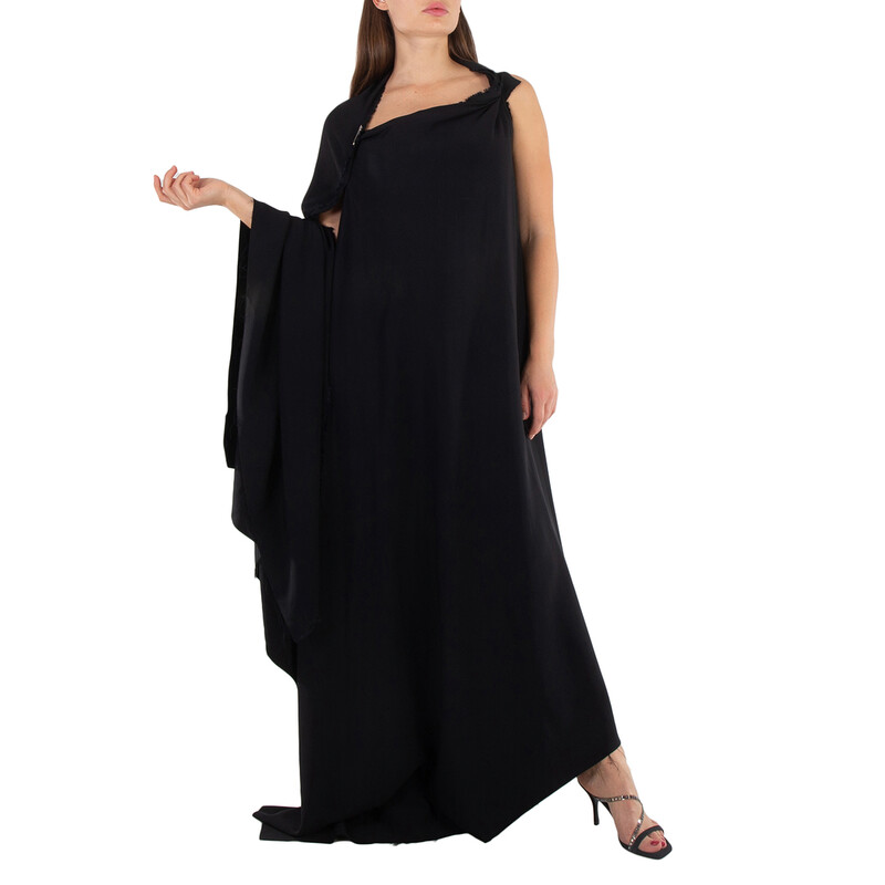 bejewelled asymmetric dress Fluid Satin Asymmetric Dress Ivory / 14 main image 1