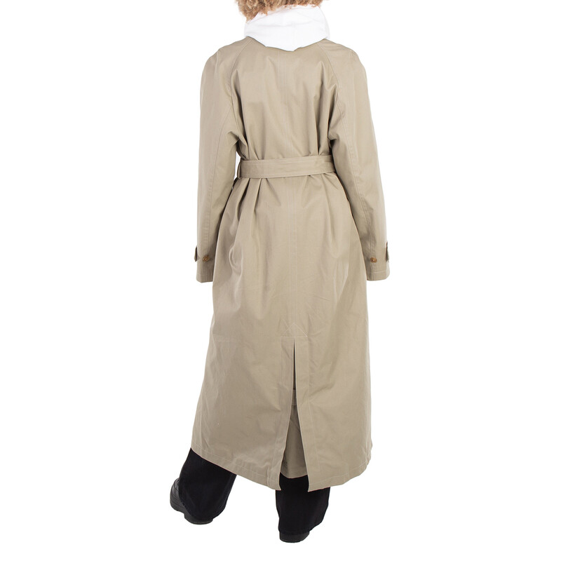 Balenciaga Ladies Military Beige Belted Cotton Trench Coat, Brand