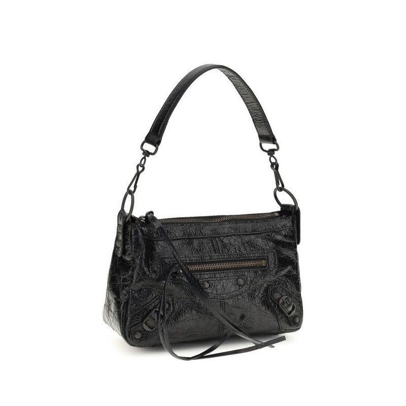 Balenciaga Le City Moto Shoulder Bag — Black BA8661222ABEK1000BB