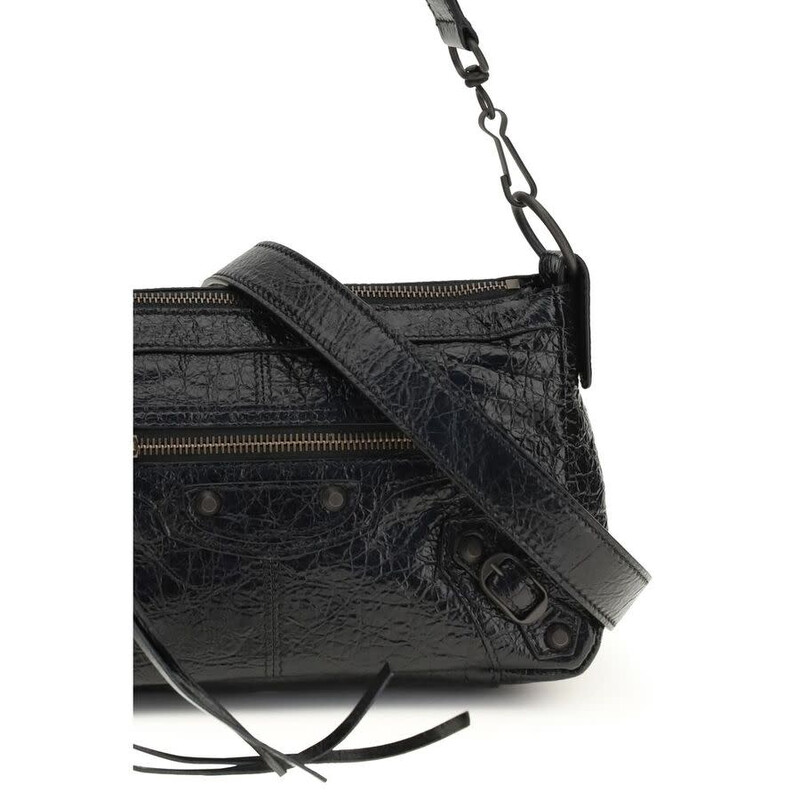 Balenciaga Le City Moto Shoulder Bag — Black BA8661222ABEK1000BB
