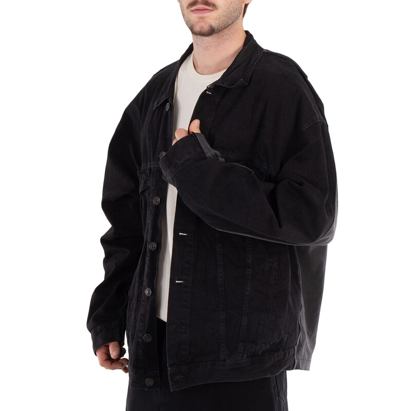Balenciaga Men's Lightweight Black Hybrid Japanese Denim Jacket