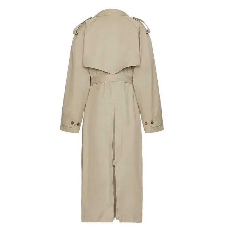 Balenciaga Men's Military Beige Belted Maxi Trench Coat, Size X