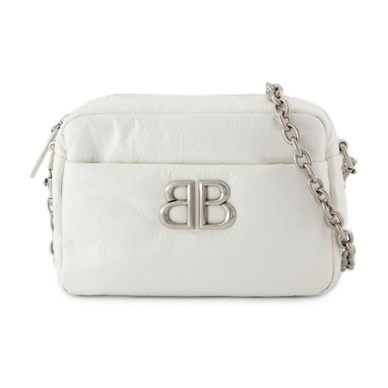 Balenciaga Monaco Xs Monochrome Camera Bag — White 806459 2AASA
