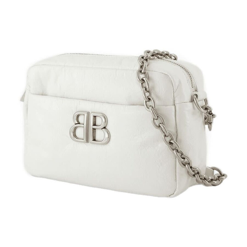 Balenciaga Monaco Xs Monochrome Camera Bag — White 806459 2AASA