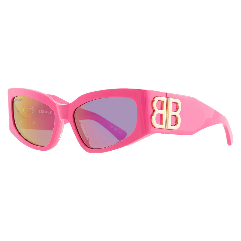 Balenciaga Pink Mirror Cat Eye Ladies Sunglasses BB0321S 011 57
