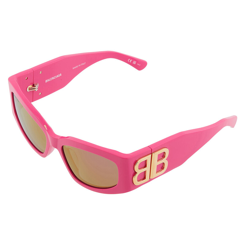 Balenciaga Pink Mirror Cat Eye Ladies Sunglasses BB0321S 011 57