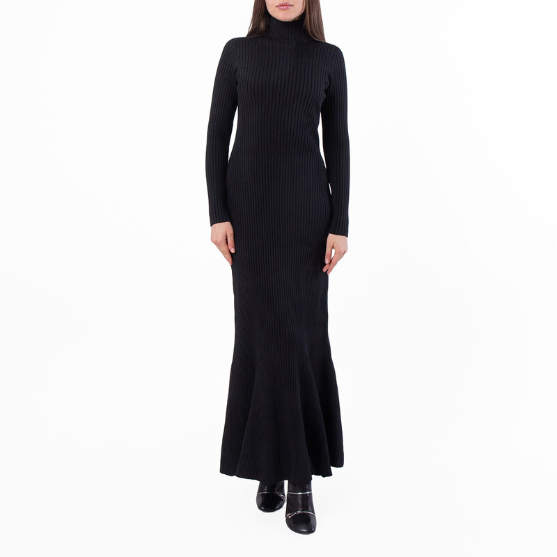 balenciaga knitted dress Balenciaga High-neck Knitted Midi Dress