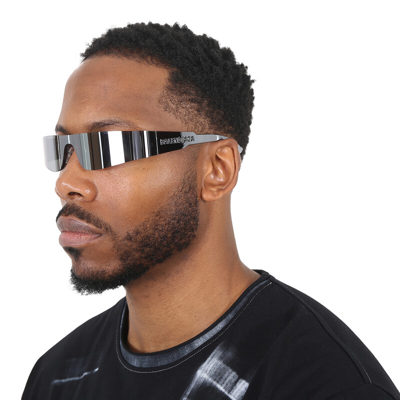 Balenciaga Silver Rectangular Unisex Sunglasses BB0041S 002  display picture 1
