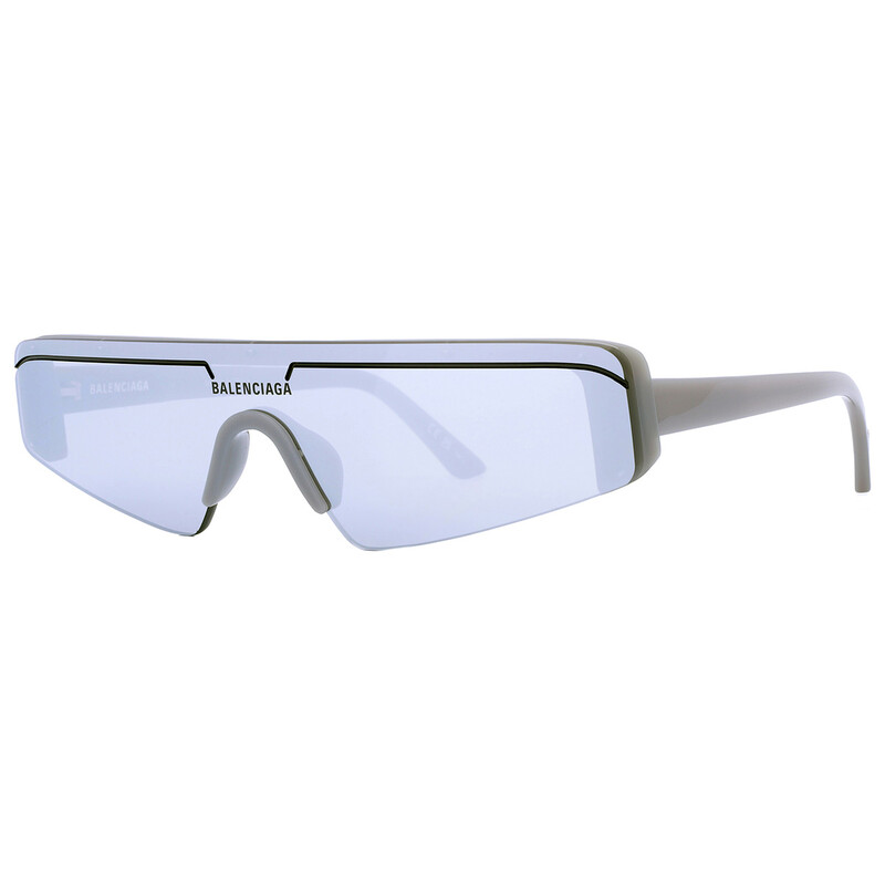Balenciaga BB0003S 011 Shield Sunglasses - Grey / Silver Mirror BALENCIAGA SKI 0003 Gray Mirror Slim Fashion Shield Unisex  main image 4