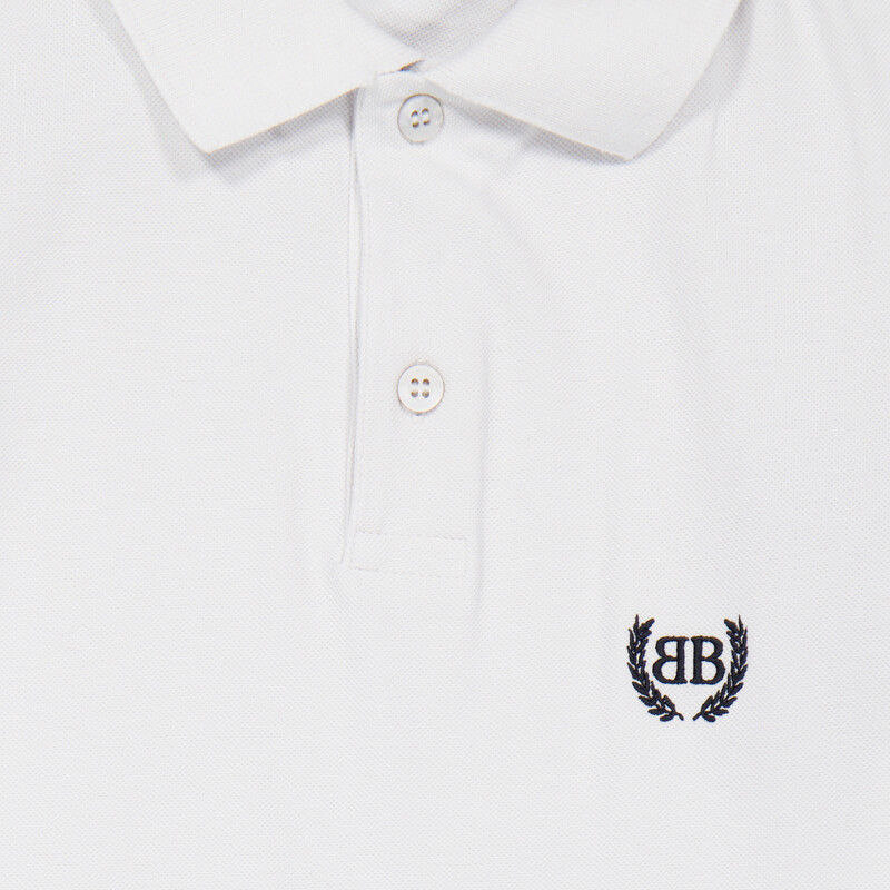 Balenciaga White Cotton Short-Sleeve Polo Shirt, Size X-Small