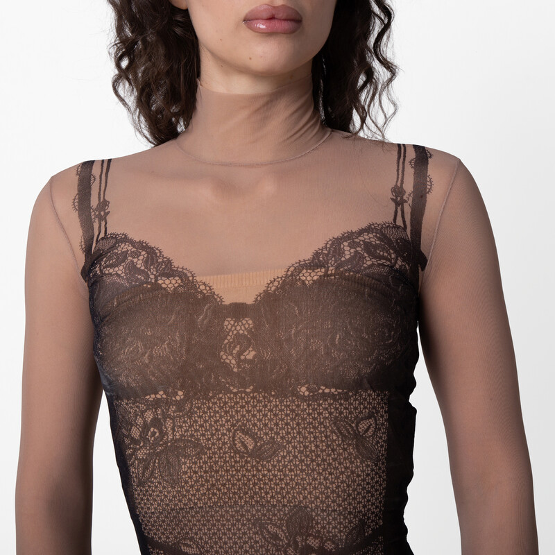 Balenciaga Womens Trompe L'Oeil Lingerie Top, Size Medium 829214