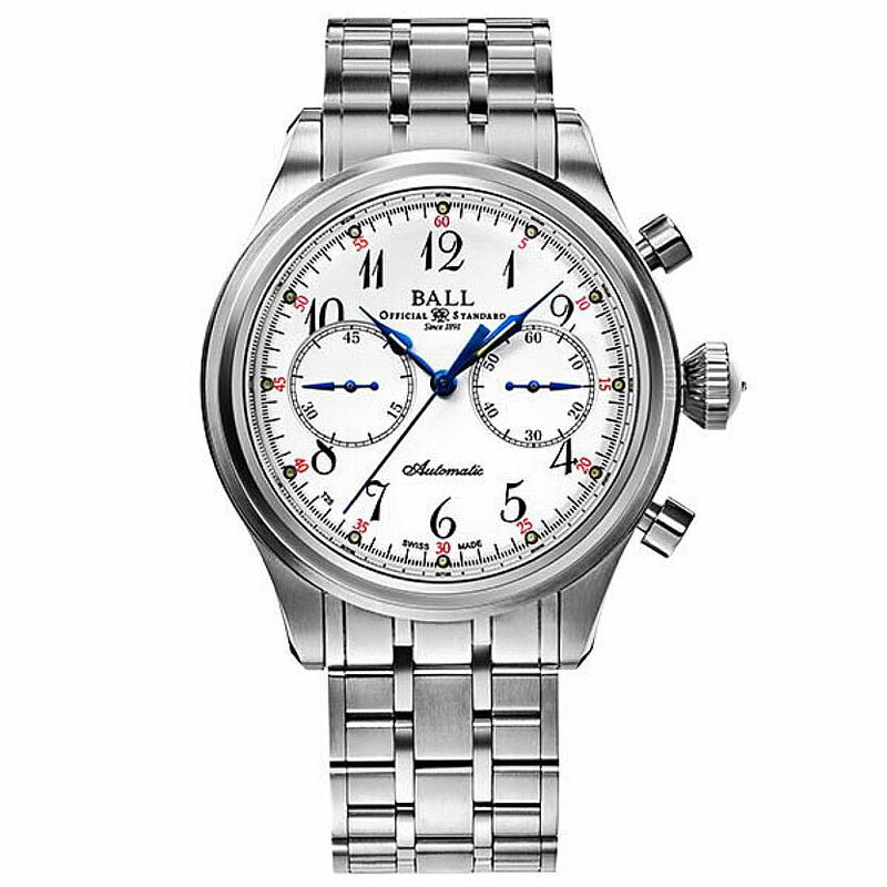 Ball Trainmaster Chronograph Automatic White Dial Men's Watch CM1052D ...