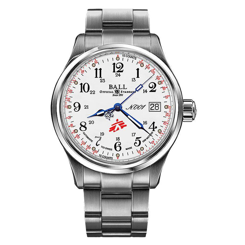 Ball Trainmaster MSF Humanity Automatic White Dial Watch NM1038D-S10J ...