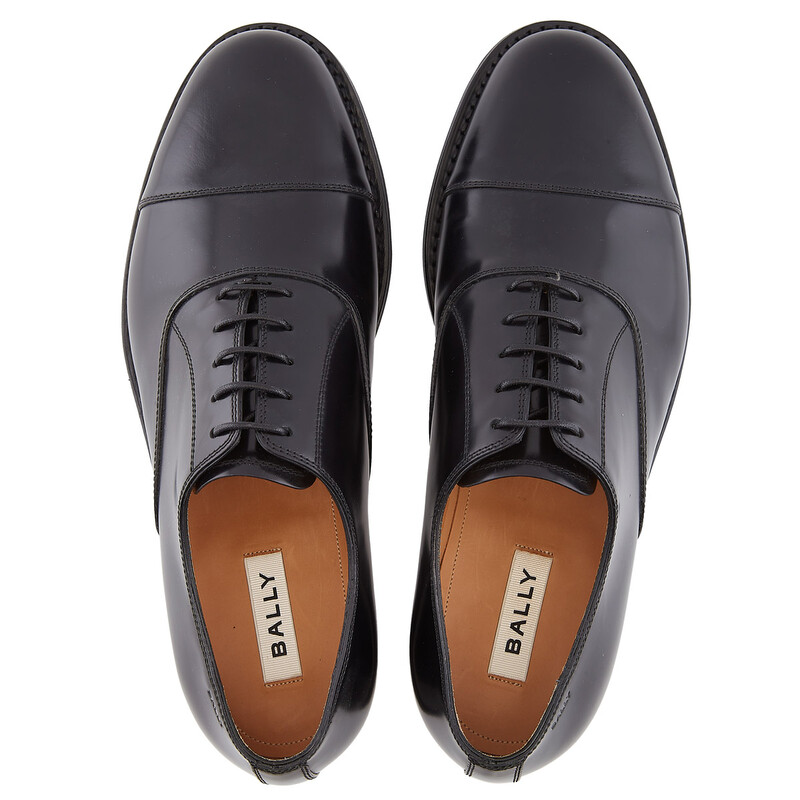 Bally Black Leather Oxford Shoes, Size 5 E US Size 6D MSF0CW-VT006