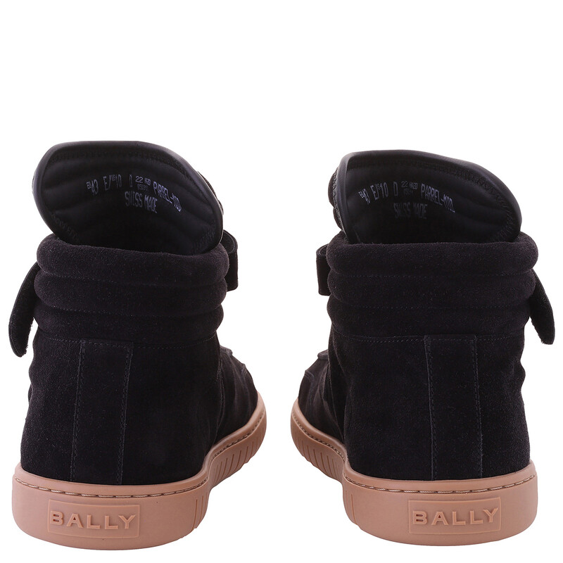 Bally Black Parrel-Mid Suede High-Top Sneakers, Brand Size 42 ( US
