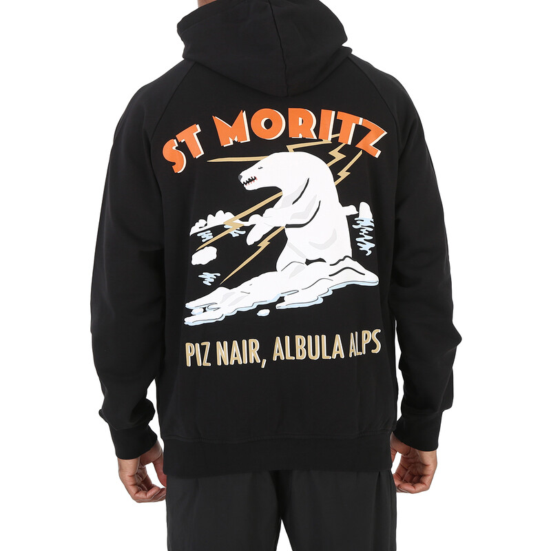 Bally Black St. Moritz Graphic Print Cotton Hoodie, Size X-Small