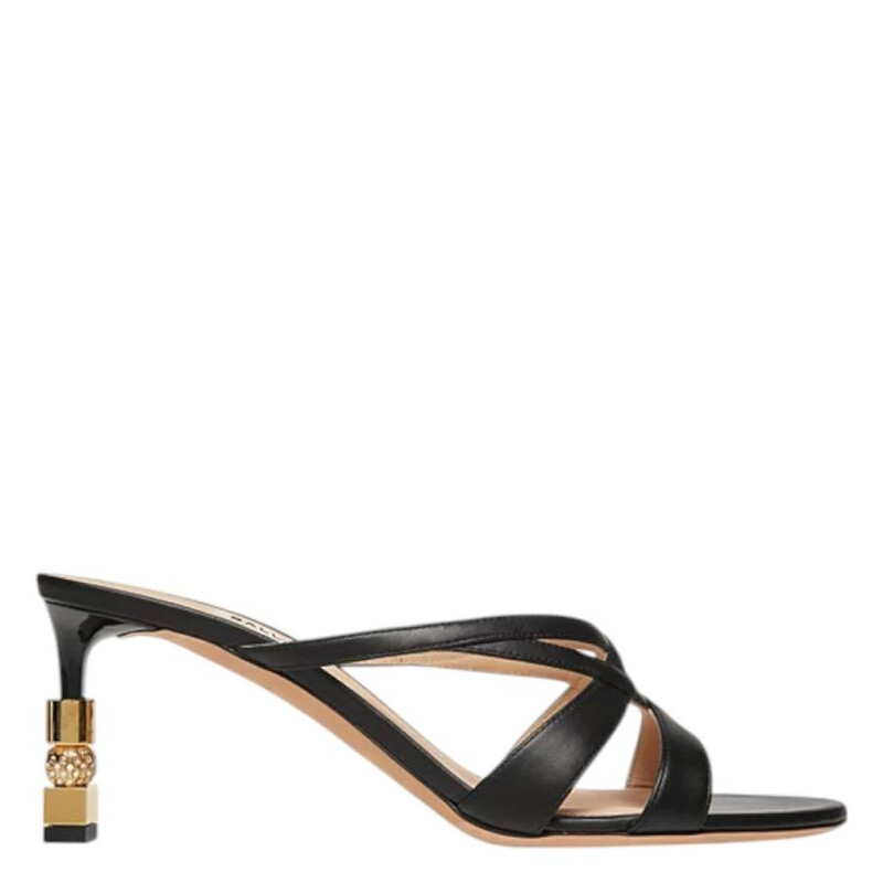 Bally Black Leather Logo Slide Sandals Bally Emma Flat Slide Sandals, Brand Size 36 ( US Size 5.5  main image 3