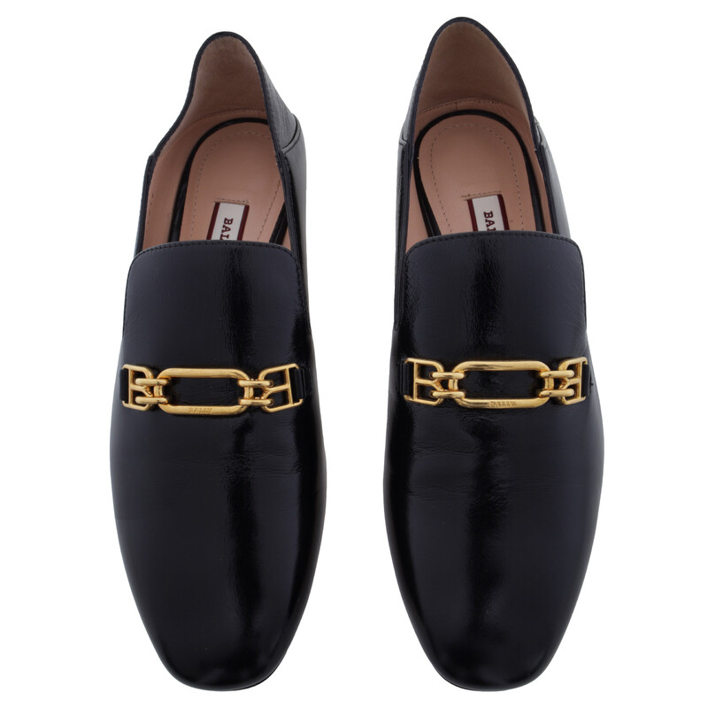 Bally Darcie Leather Slip-On Loafers, Brand Size 34 ( US 