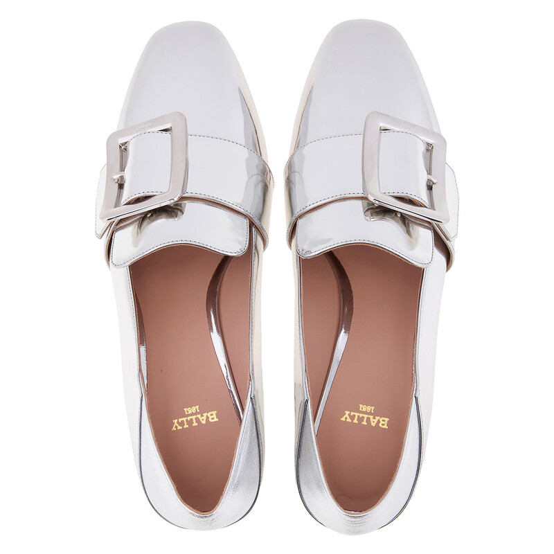 【美品】BALLY Janelle ローファー ホワイト 本革 ブロックヒール Bally Janelle Buckle Leather Pumps, Brand Size 36 ( US Size 5.5