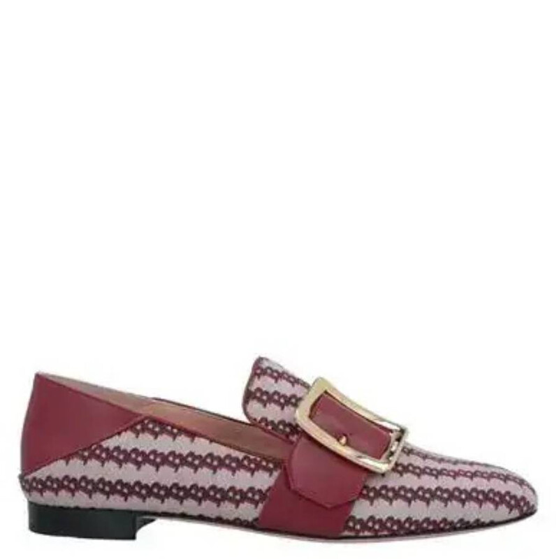 Bally Janelle Buckle Monogram Loafers, Brand Size 35 ( US Size 4.5