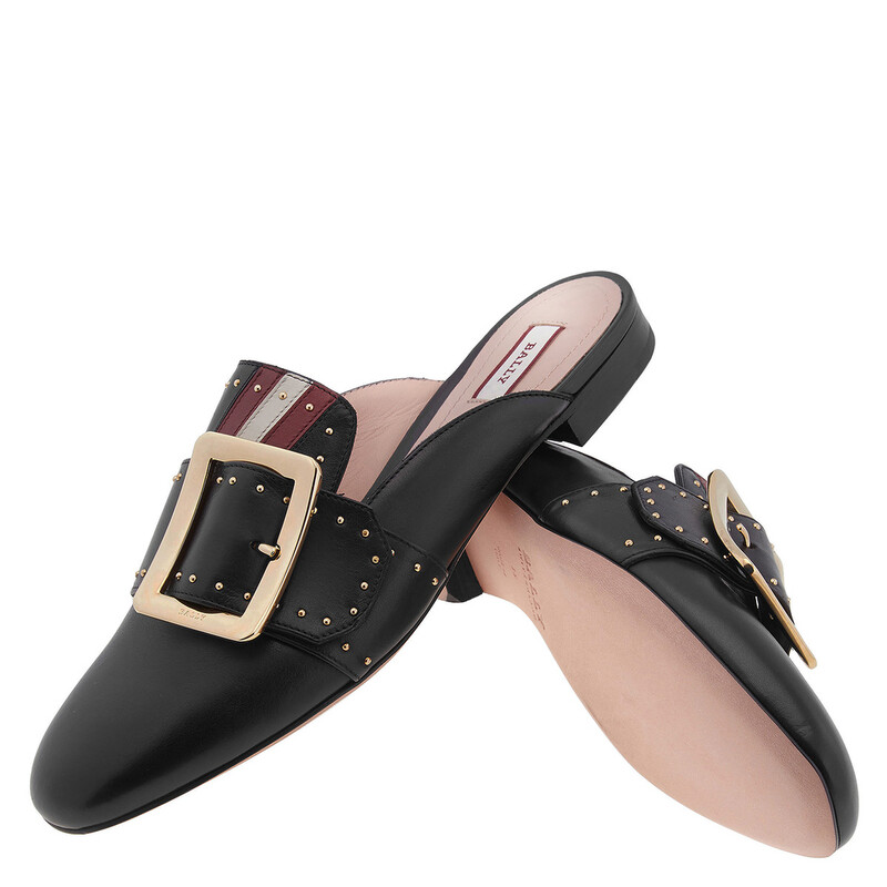 Bally Janesse Studded Leather Mules, Brand Size 35 ( US Size 4.5