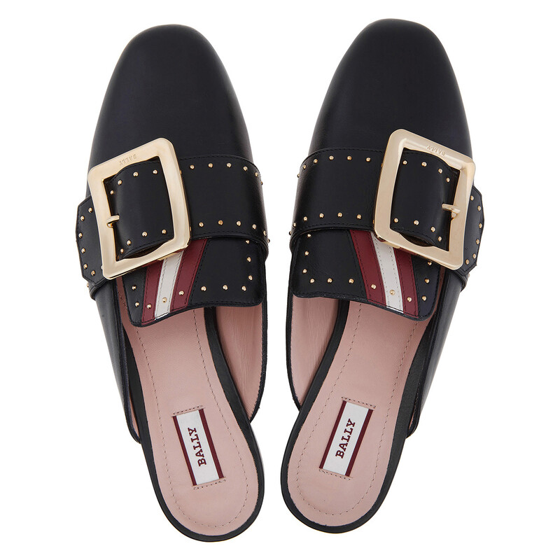 Bally Janesse Studded Leather Mules, Brand Size 35 ( US Size 4.5
