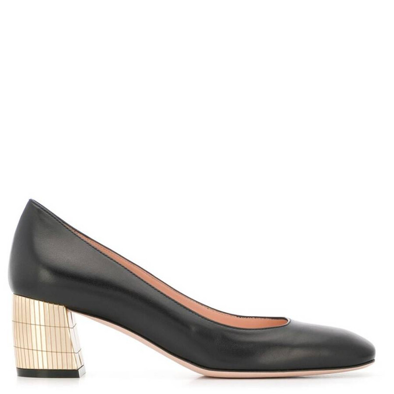 Bally Ladies Emily Black Leather Block-heel Pumps, Brand Size 35