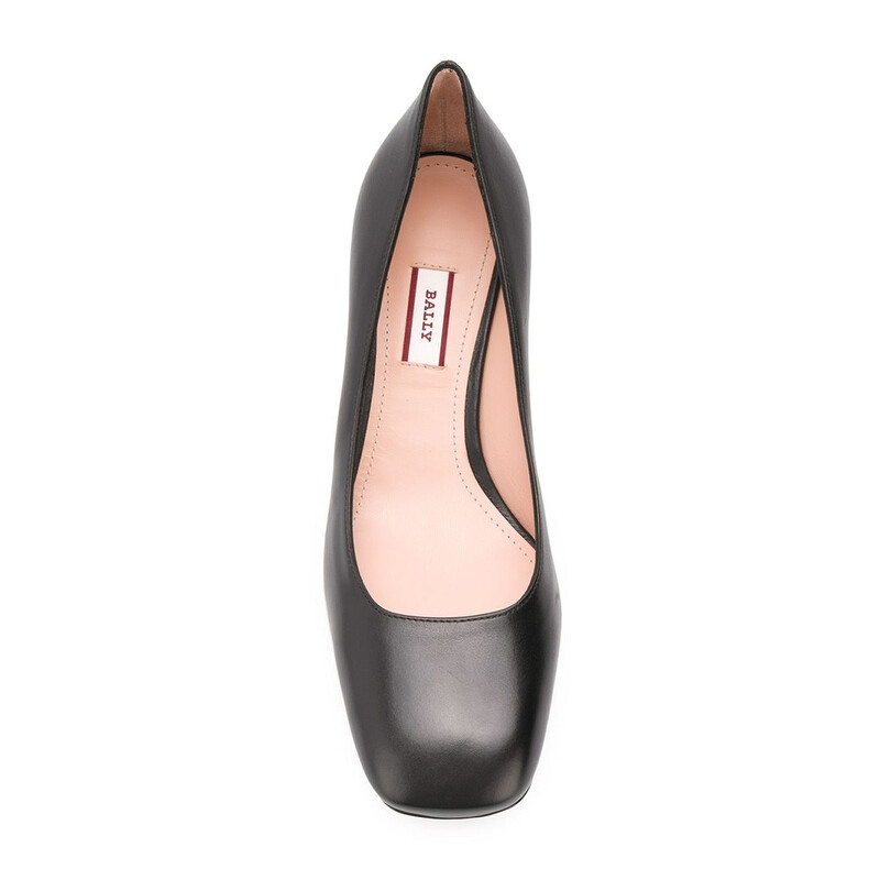 Bally Ladies Emily Black Leather Block-heel Pumps, Brand Size 35