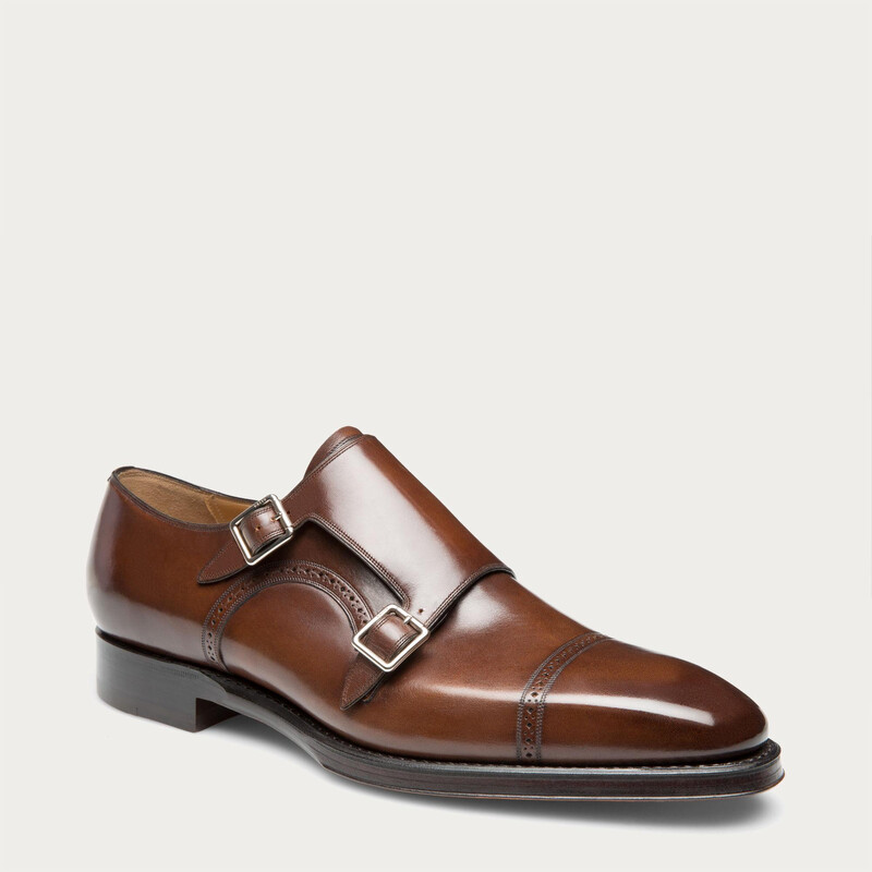 Bally Monk Strap Fine Leather Hand Sewn Shoe Size 10.5 Vintage BALLY Orano Monk Strap Dress Shoes, Black Leather  main image 3