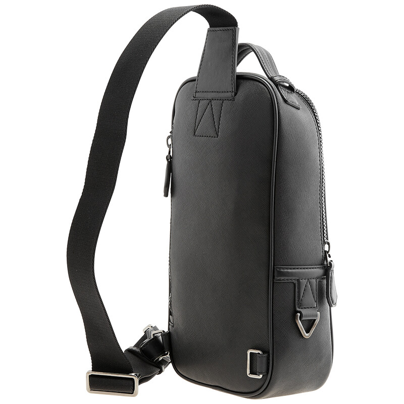 Bally Men's Malikho Black Leather Sling Bag 6238773 7612506485750