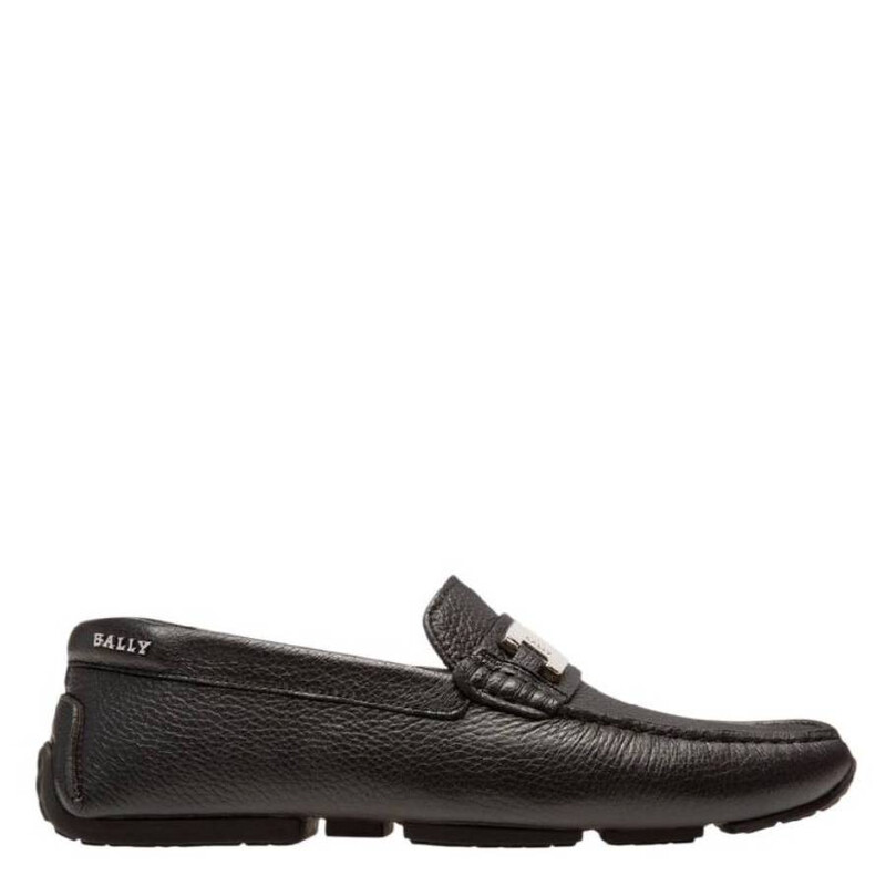 Bally Paipel Stripe Detailed Leather Drivers, Brand Size 5.5 ( US