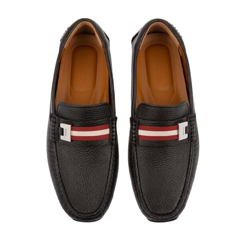 Bally Paipel Stripe Detailed Leather Drivers, Brand Size 5.5 ( US