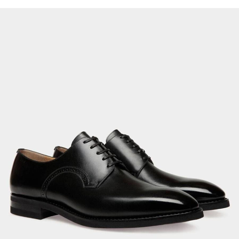 Bally Switzerland Men’s Size 7 D Black Leather Cap Toe Lace Up Derby Dress Shoes Bally leather derby shoes - Gem main image 4