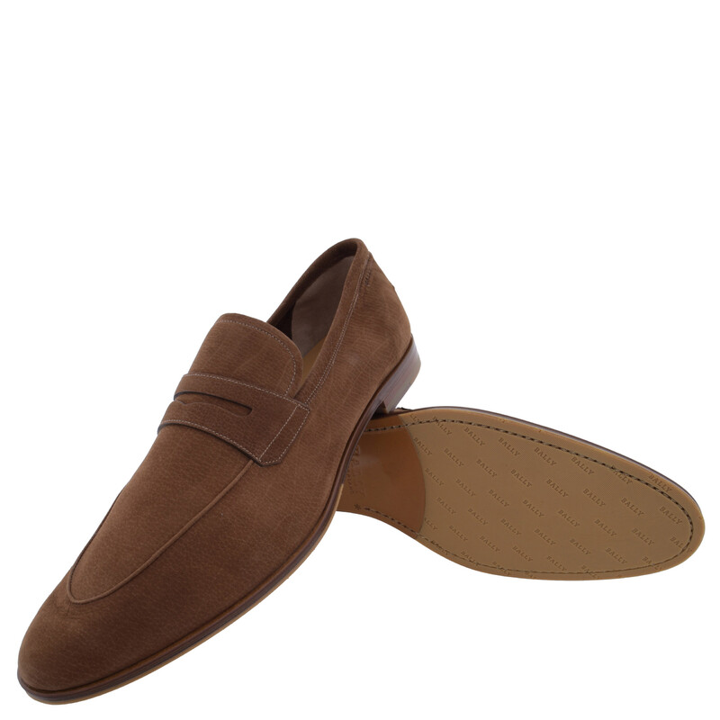 Bally Wedian Nubuk Penny Loafers, Brand Size 10.5 ( US Size  display picture 1