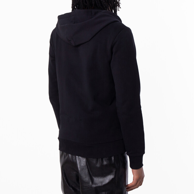 Balmain Flock Logo Zip Up Hoodie, Size Small XH1JX000BB04-EAB