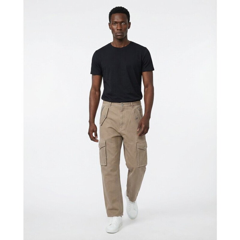 Balmain Men'S Cotton Loose Cargo Pants Nwt, Size 32