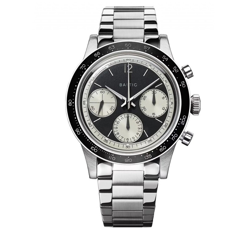 Baltic Tricompax Chronograph Hand Wind Black Dial Men's Watch