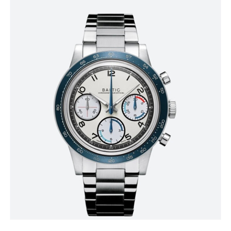Baltic Tricompax Chronograph Hand Wind Silver Dial Men's Watch