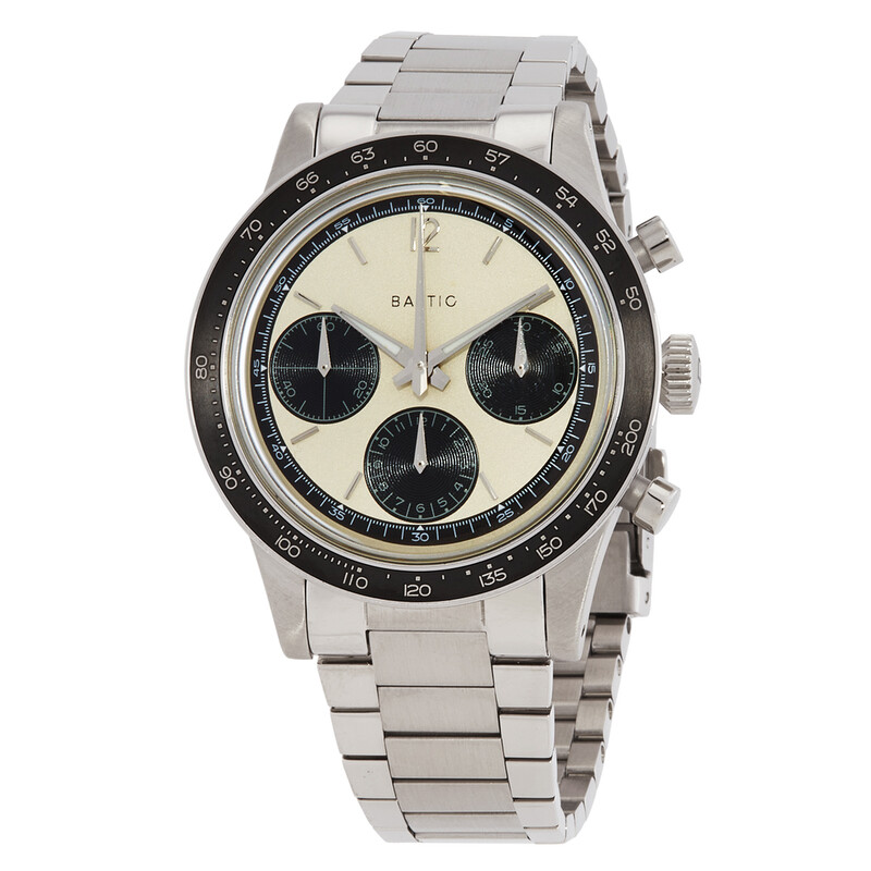Baltic Tricompax Chronograph Hand Wind White Dial Men's Watch