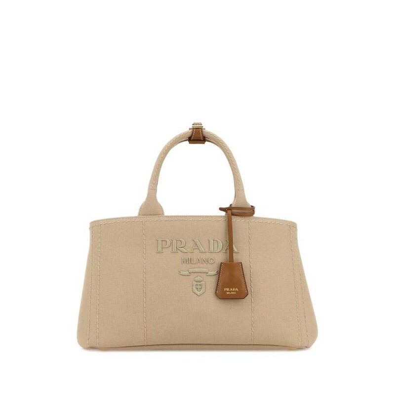 PRADAのトートバッグ ベージュ Prada Beige Canvas Large Prada Jardiniere Shopping Bag Corda Borse
