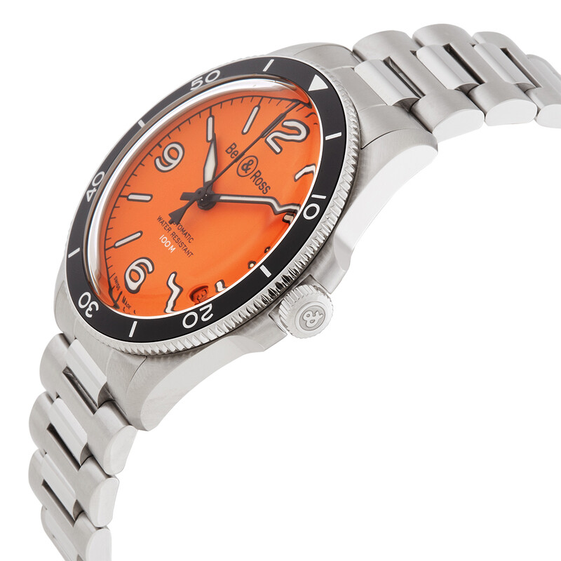 Bell And Ross BR V2-92 Orange Automatic Orange Dial Men's Watch