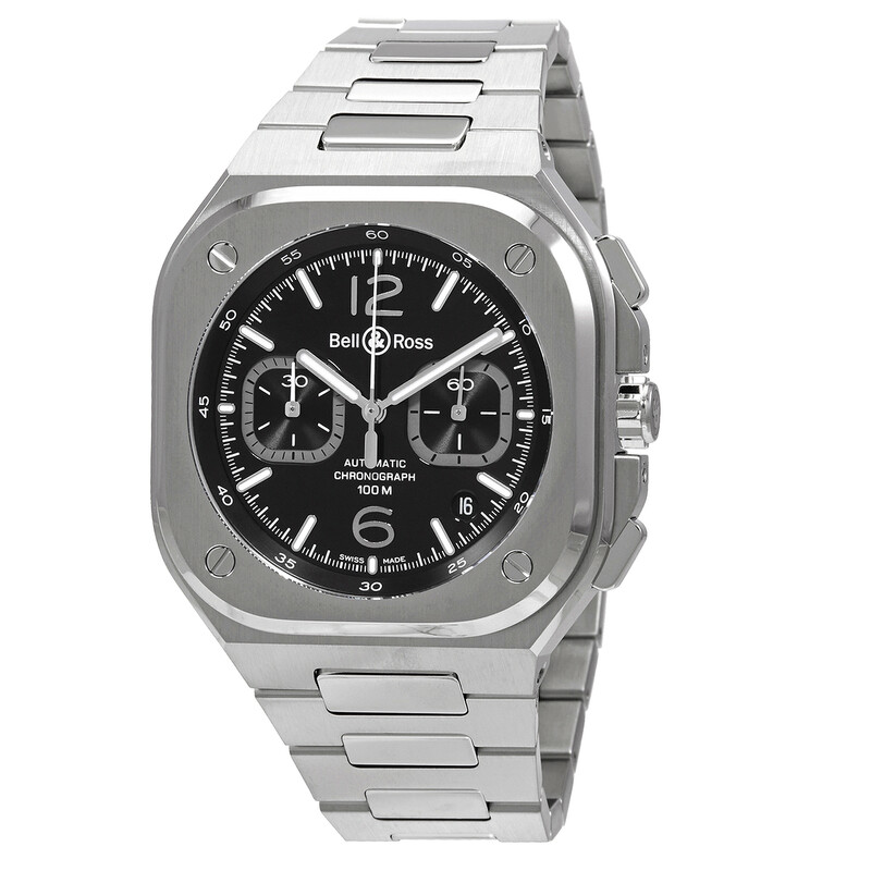 Bell And Ross Instruments Chronograph Automatic Black Dial Men's Watch Item No. BR05C-BL-ST/SST
