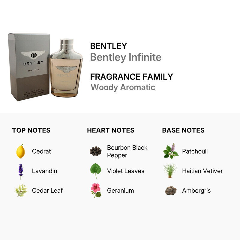 Bentley Infinite by Bentley for Men - 3.4 oz EDT Spray