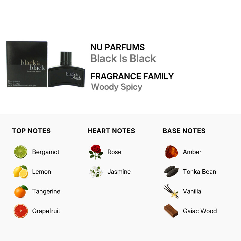 Nu Parfums Black Is Black / Nu Parfums EDT Spray 3.4 oz (100 ml