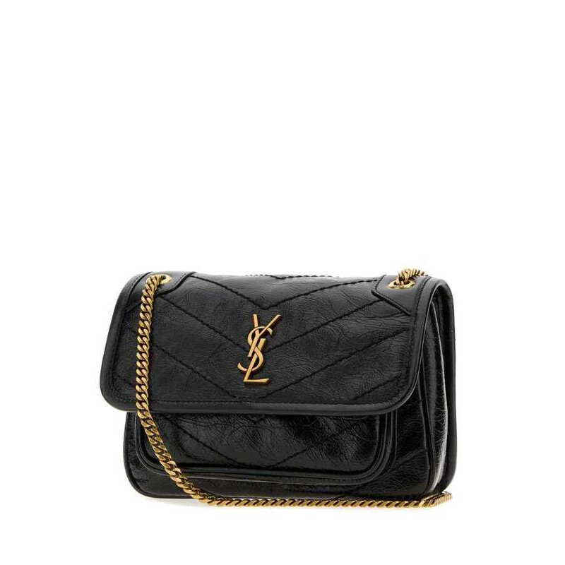 Saint Laurent Black Leather Mini Niki Shoulder Bag Nero Borse A